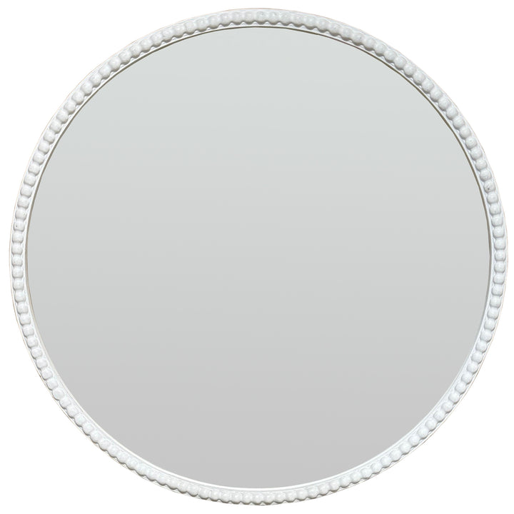Washed Wood Framed Beaded Mirror