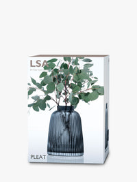 LSA - Pleat Vase, H26cm, Grey