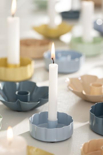 Blue Light Blue Wavy Candle Holder