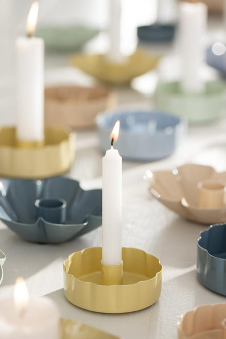Yellow Wavy Edge Candle Holder