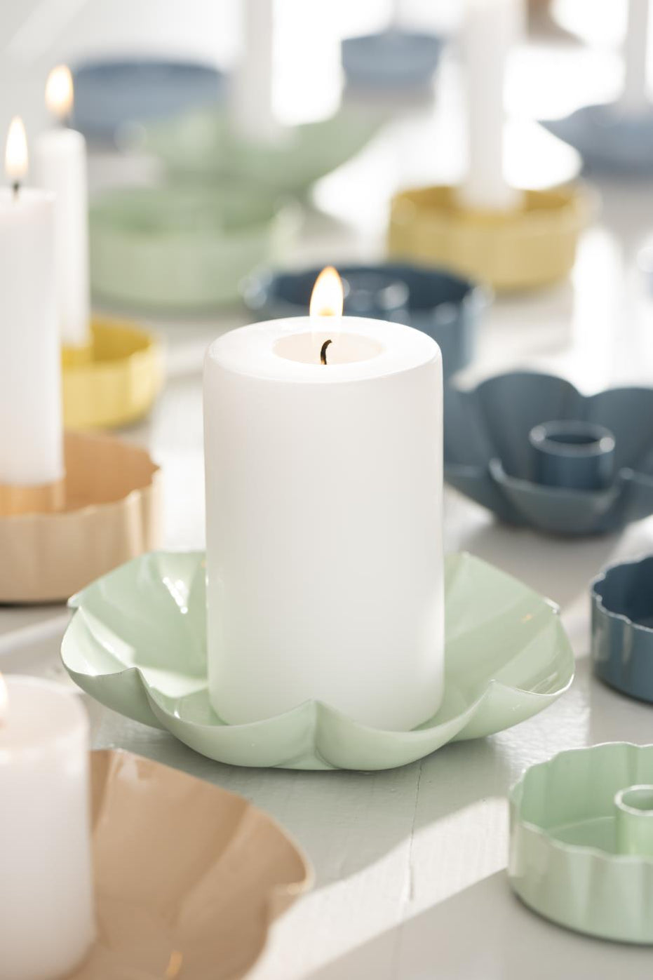 Green Flower Candle holder