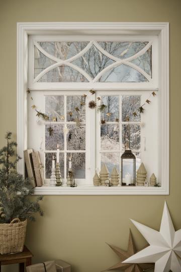 Candle holder f/2.2 cm candle grooved brown-mottled