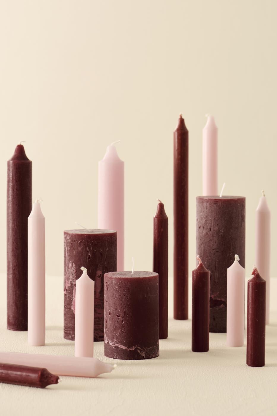 Light pink Rustic candle