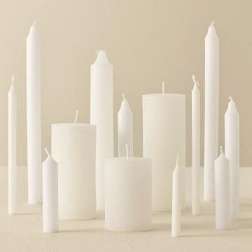 Short Dinner Candle White Rustic