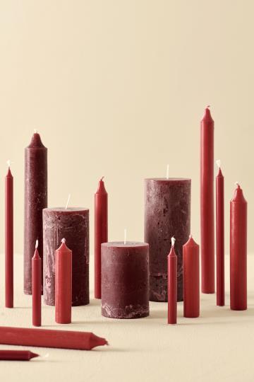 Red Short Rustic Candle