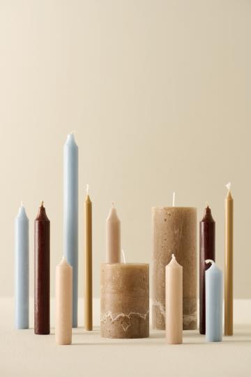 Short Dinner Candle Sand Rustic