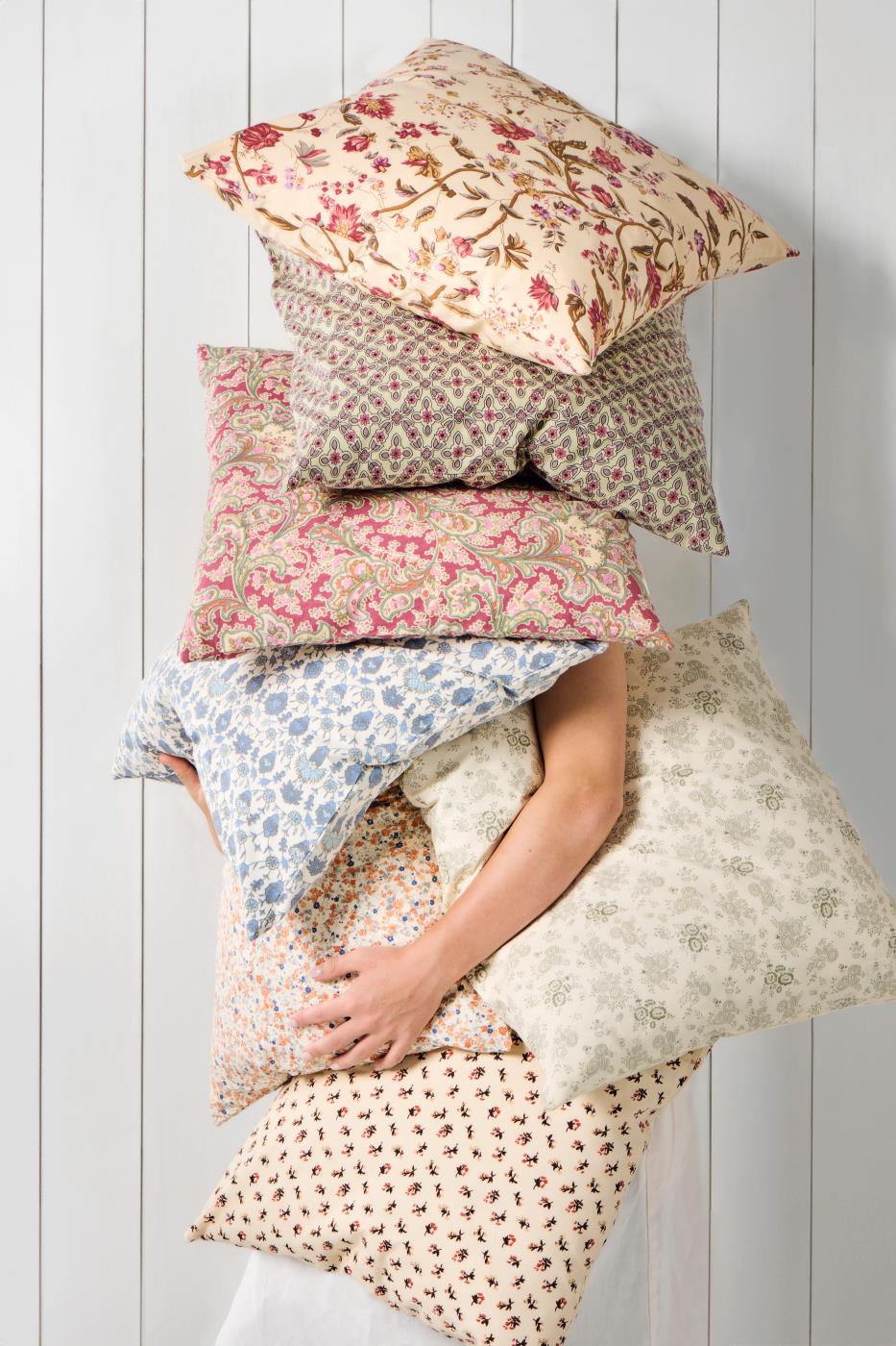 Blue Patterned Cotton Cushion