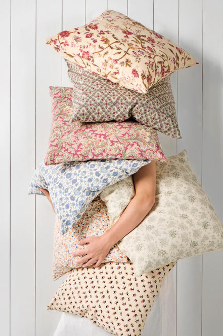 Blue Patterned Cotton Cushion