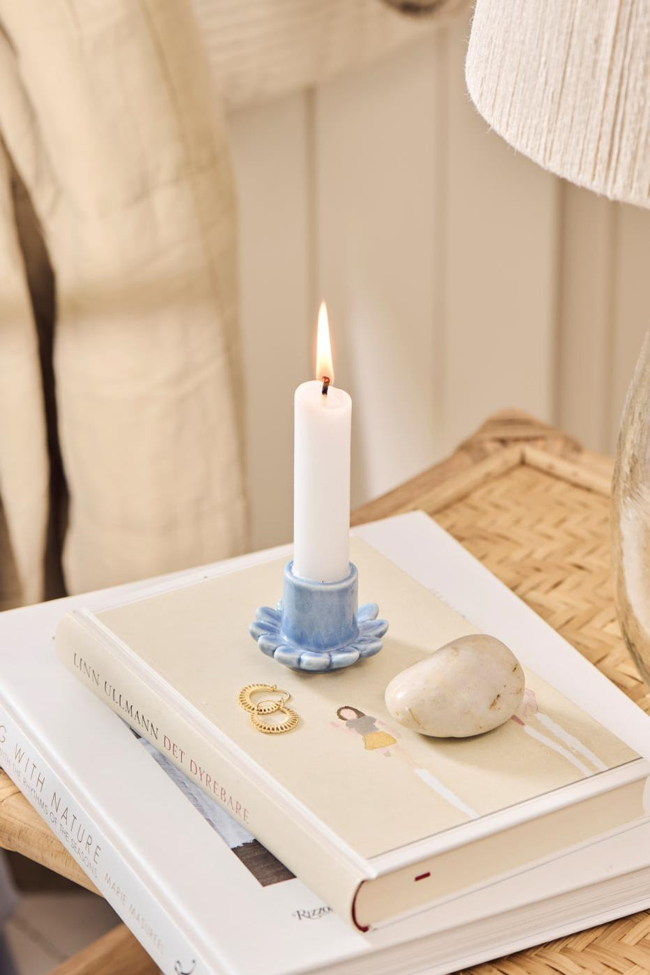 Blue Flower Candle Holder