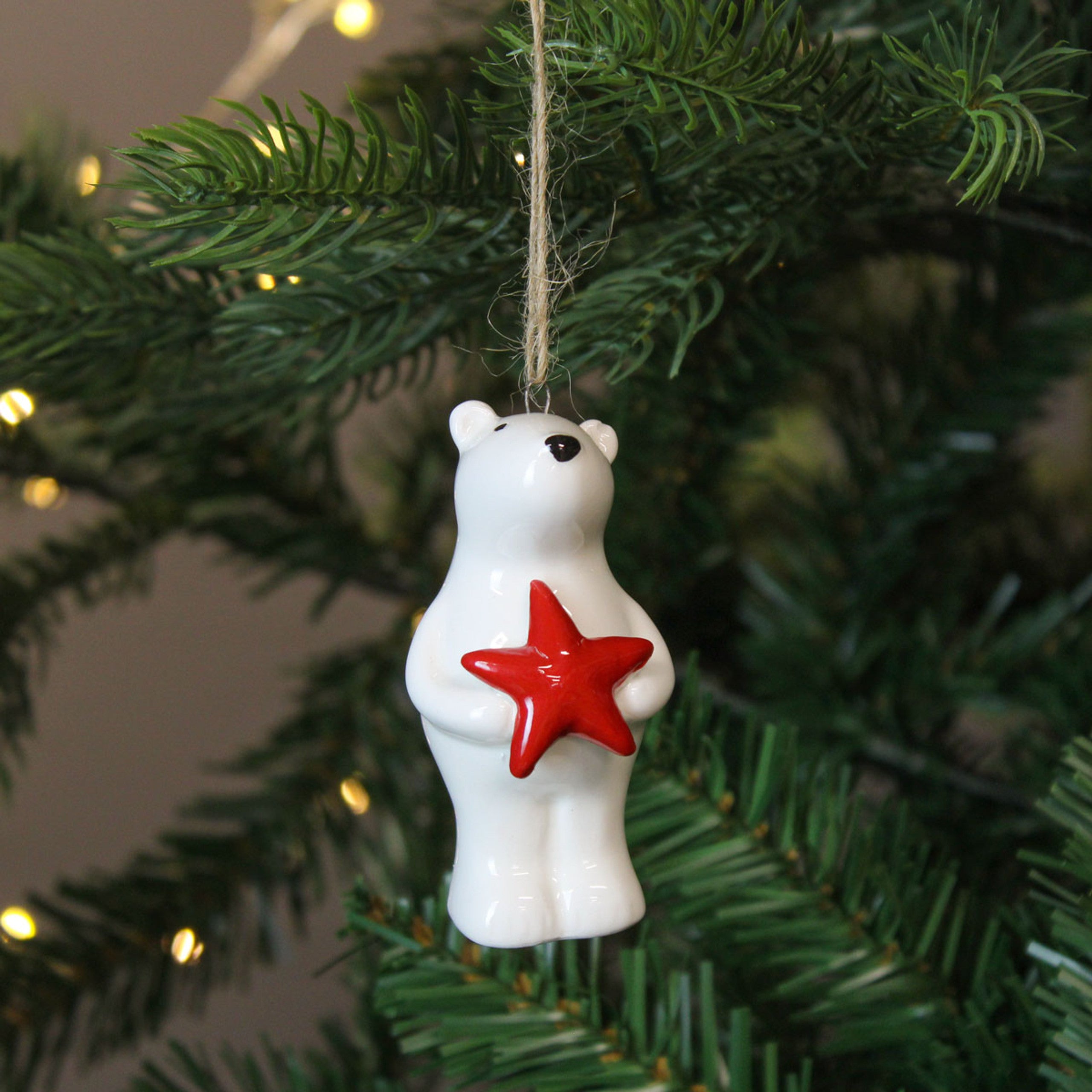 Polar Bear with Star Hanger