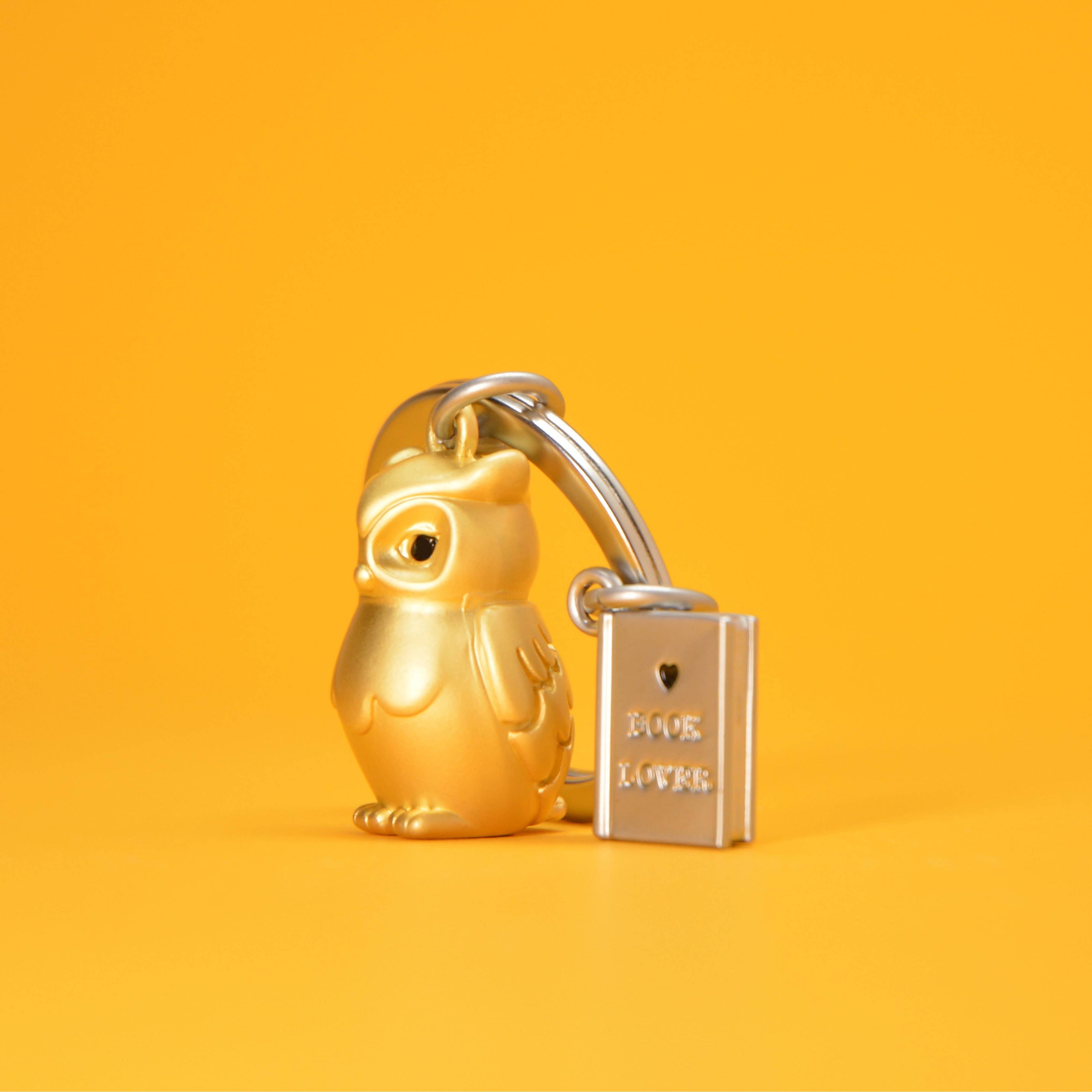 Gold Owl & Book Keyring