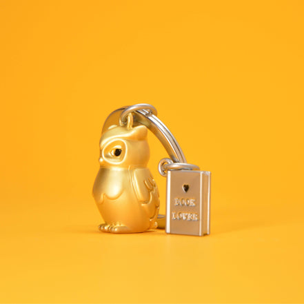 Gold Owl & Book Keyring