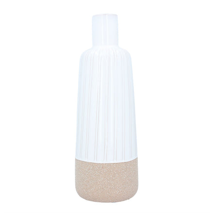 White Demi-Glazed Ceramic Bottle Vase Large