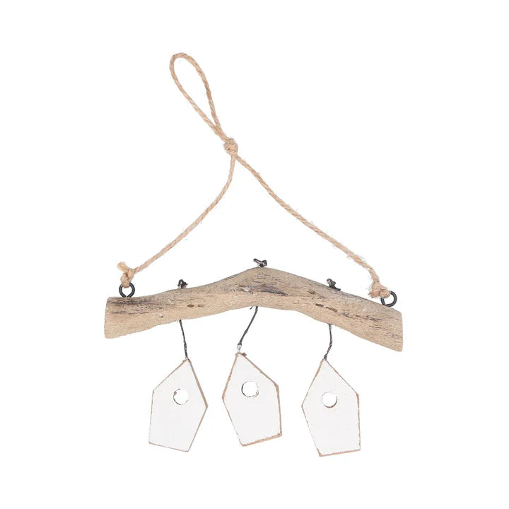 Rustic Wood Birdhouses on Bough - Decor