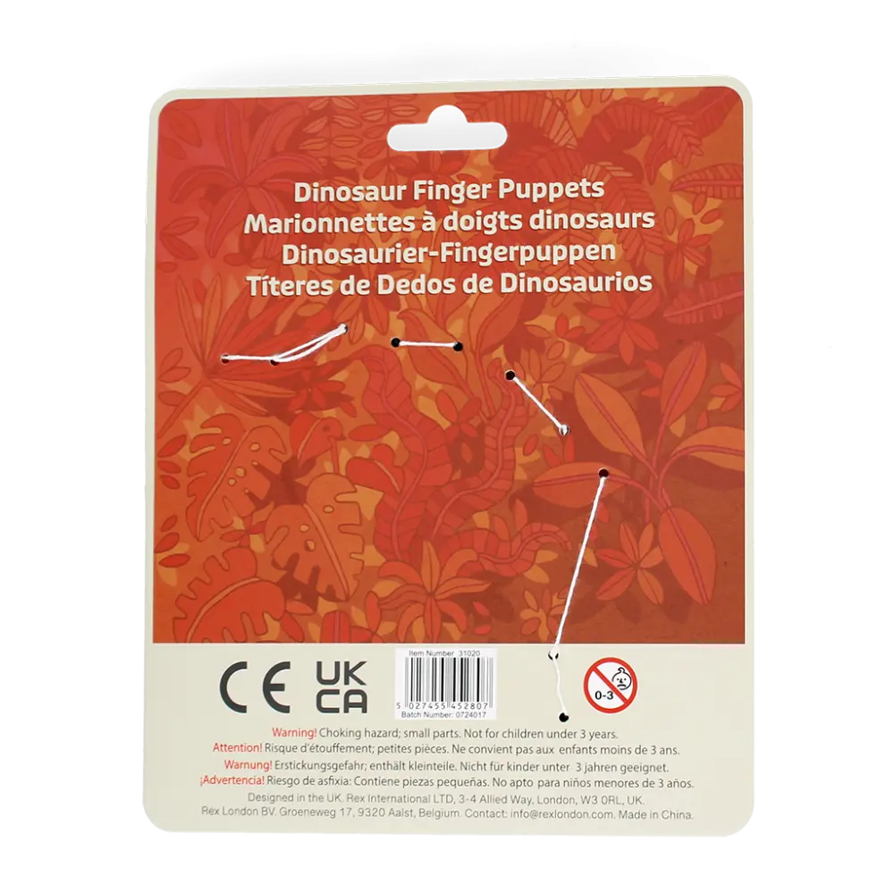 Animal finger puppets (set of 5) - Dinosaur