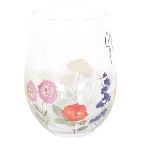 Mum Wild Flower Stemless Wine Glass