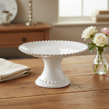 Pearl White Footed Plate Small