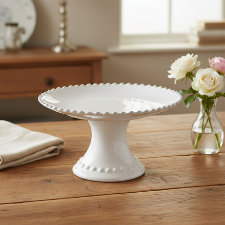 Pearl White Footed Plate Small