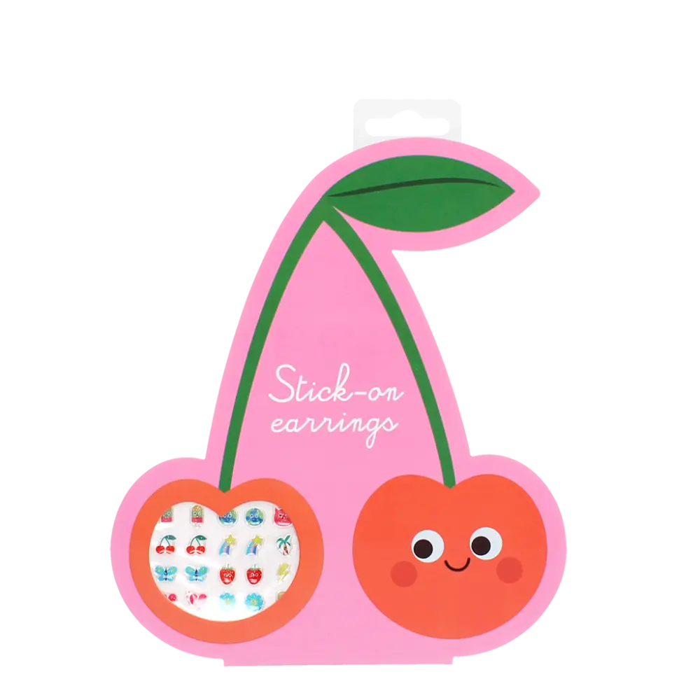 Stick on earrings (40 pairs) - Cherry