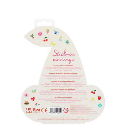 Stick on earrings (40 pairs) - Cherry