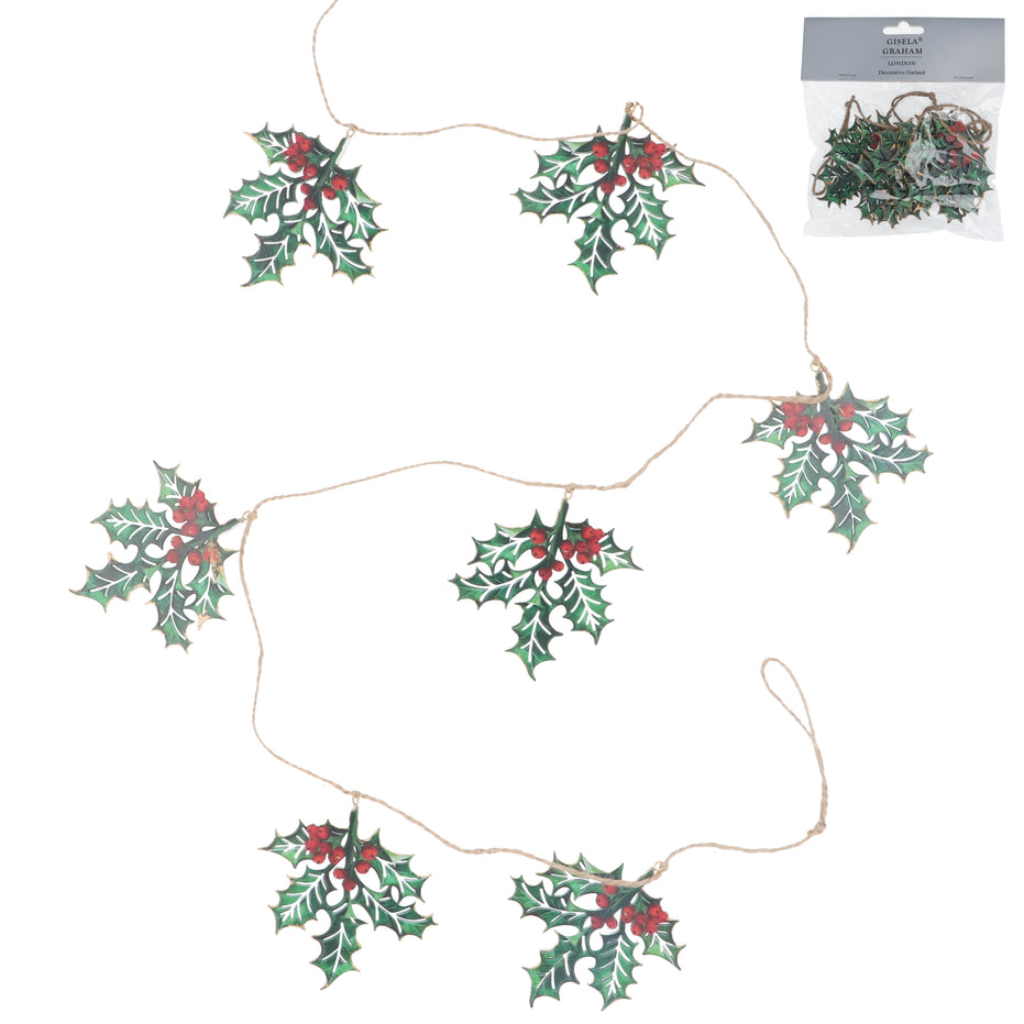 Holly Wood Decorative Garland