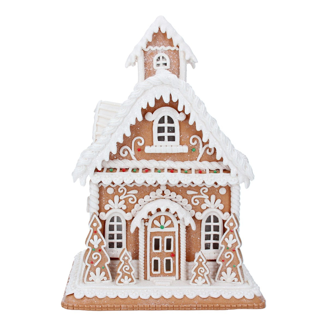 Iced Large Gingerbread House with Lights