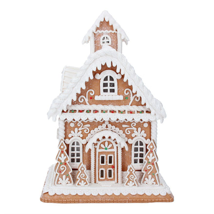 Iced Large Gingerbread House with Lights
