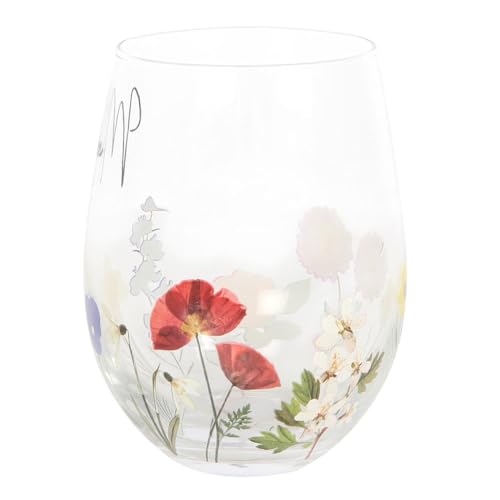 Mum Wild Flower Stemless Wine Glass