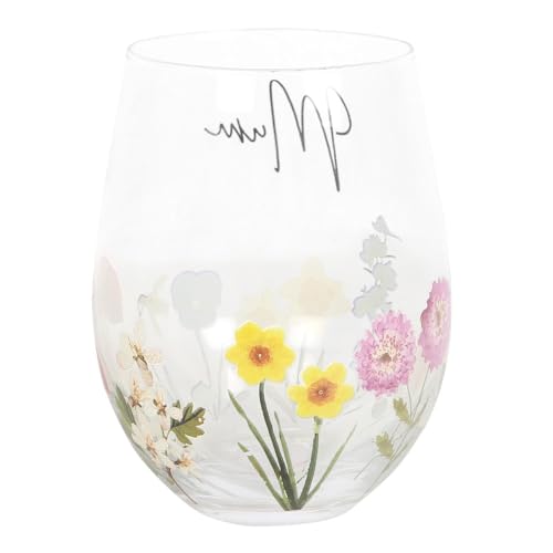 Mum Wild Flower Stemless Wine Glass