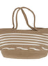 Natural/White Striped Jute Shopper Bag