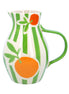 Striped Clementine Stoneware Jug - Medium