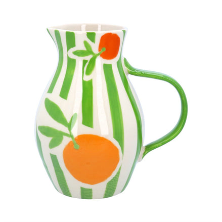 Striped Clementine Stoneware Jug - Medium