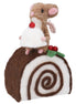 Mixed Wool Mouse On Chocolate Roll Ornament