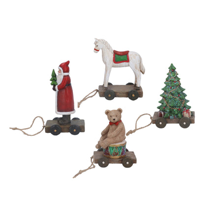 Vintage Style Pull-A-Long Toy Ornaments