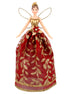 Small Leaf Tree Top Fairy Ornament - Red & Gold