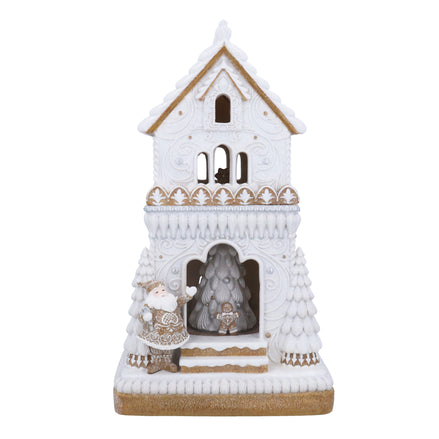 Iced Led Revolving Musical Gingerbread House