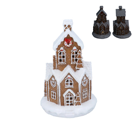 White Iced LED Gingerbread Village