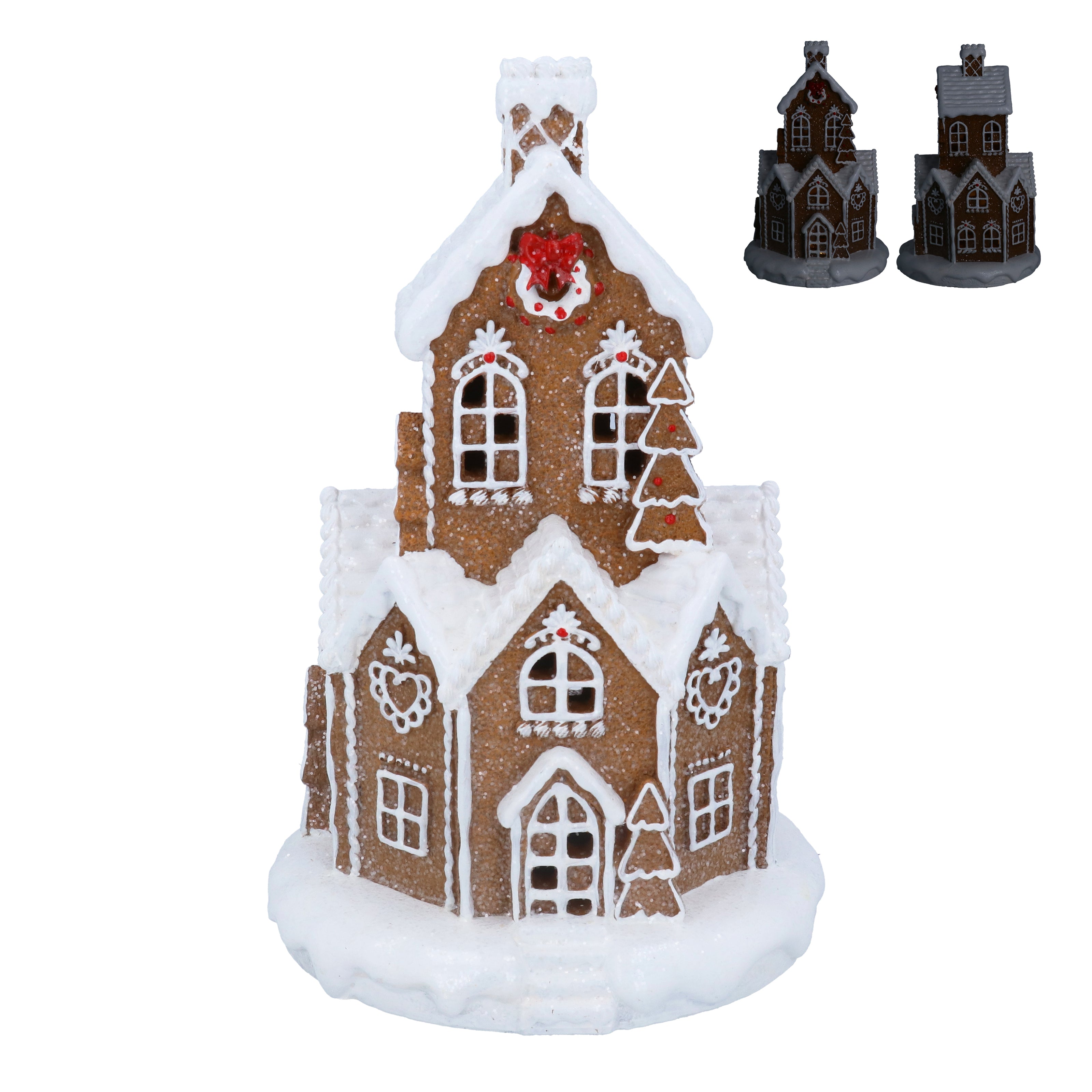 White Iced Light Up Gingerbread Village