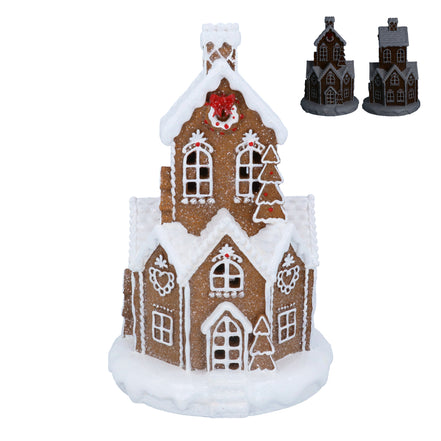 White Iced Light Up Gingerbread Village