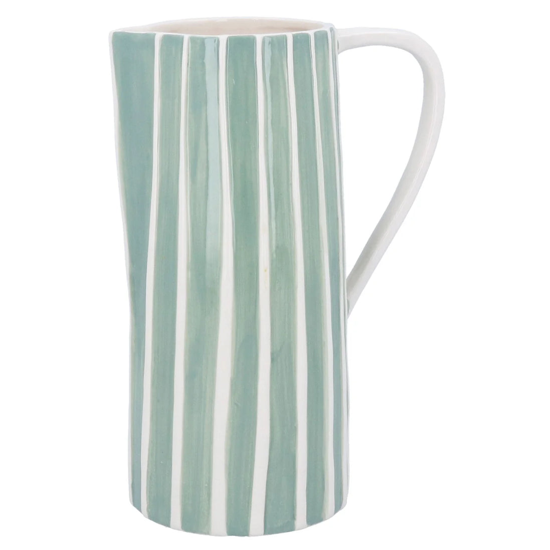 Sage Stoneware Large Striped Jug