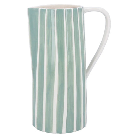 Sage Stoneware Large Striped Jug