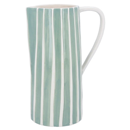 Sage Stoneware Large Striped Jug