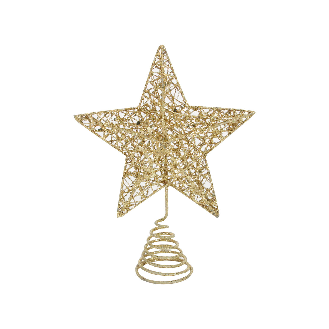 Gold Sparkling Wire Mesh Tree Top Star