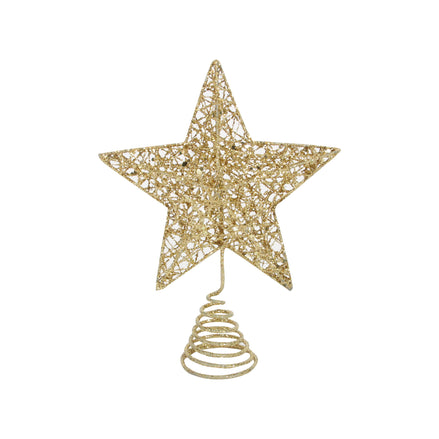 Gold Sparkling Wire Mesh Tree Top Star