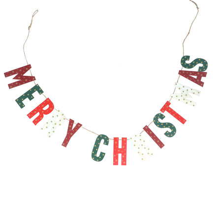 Wooden Merry Christmas Garland