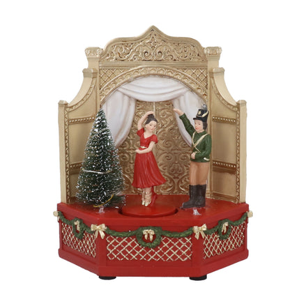 Red Gold Spinning Ballerina Music Box