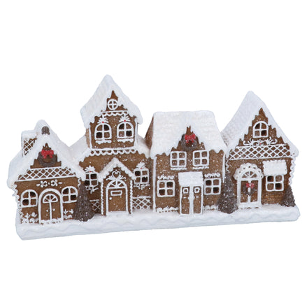 White Iced Led Gingerbread Village