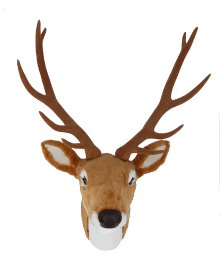 Faux Fur Stag Head Wall Plaque – Medium