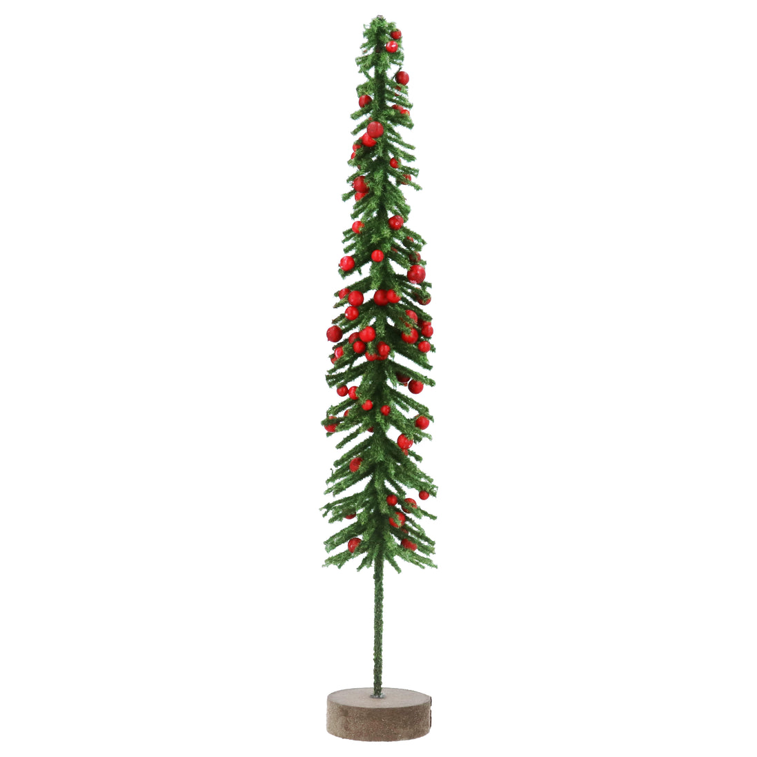 Medium Glitter Bristle Slim Tree with Berries