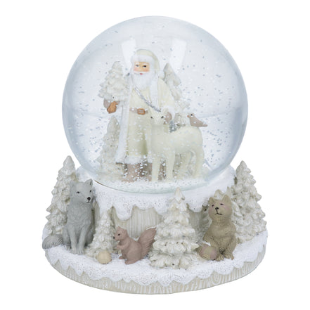 Winter Forest With Santa Musical Snow Globe
